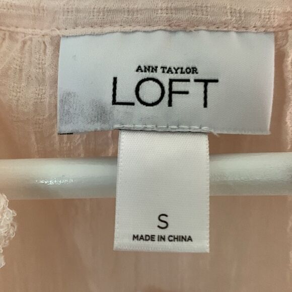 2 LOFT Rose Frilled Ruffled Pink Sleeveless Blouse Small S Top Lot Set NWT - Picture 10 of 12